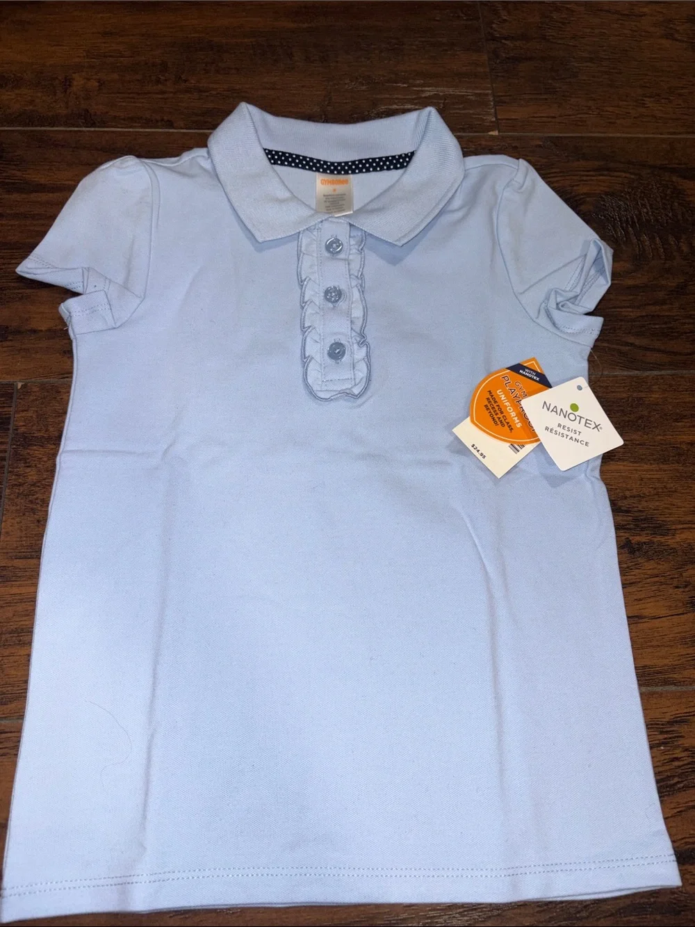 Gymboree Light Blue Girls' Short-Sleeve Polo Tops with Ruffle Placket (Set of 2)